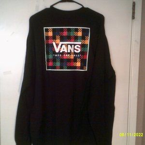 NEW VANS "Off the Wall L/S Tee" MENS BLACK MULTI-COLOR PULLOVER T-SHIRT XL